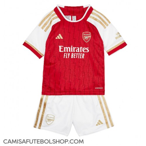 Camisa de time de futebol Arsenal Replicas 1º Equipamento Infantil 2023-24 Manga Curta (+ Calças curtas)